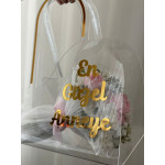 pleksi büküm çiçek çantası